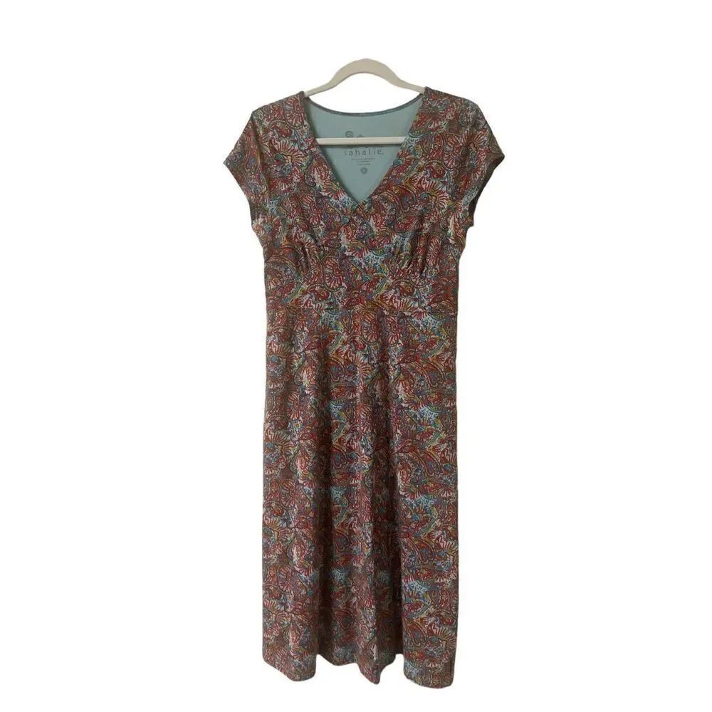 Sahalie dress paisley print cotton blend sz Medium